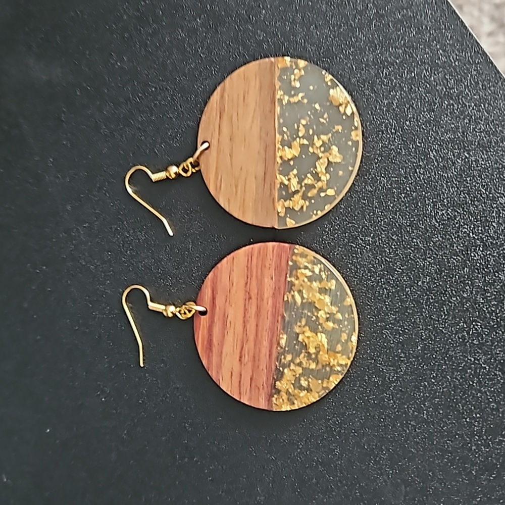 Handmade Wood and Acrylic Earring